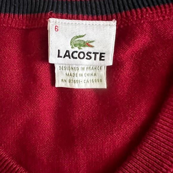 Lacoste  MEN'S COTTON V-NECK SWEATER - Picture 4 of 6
